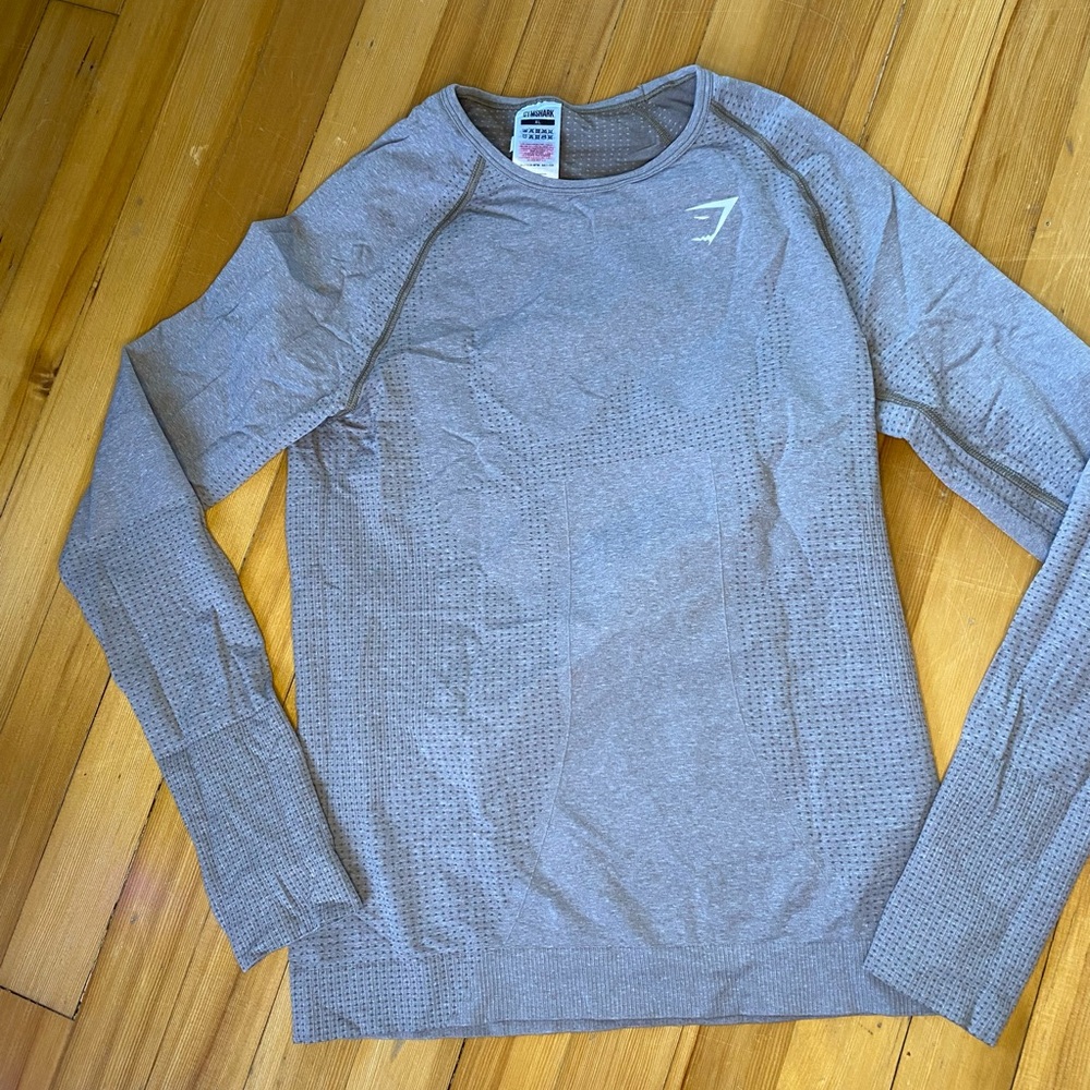 Gymshark Vital Seamless Long Sleeve Full Length Top. XL Taupe